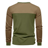 Men's Slim Fit Long Sleeve Paneled Bottoming Henley T-Shirt 88312026X