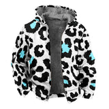 Men's Leopard Print Hooded Zip-Up Jacket 90192842X