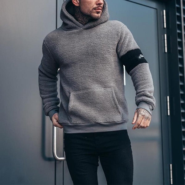 Men's Autumn and Winter Casual Sweatshirt Plush Hoodie 11899812U