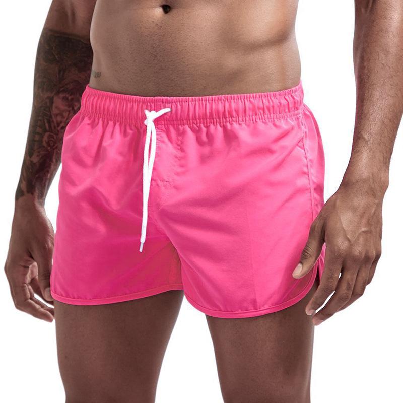 Men's Solid Drawstring Elastic Waist Quick-dry Sports Fitness Shorts 31014794Z