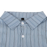 Men's Striped Lapel Long Sleeve Casual Shirt 99746055Z