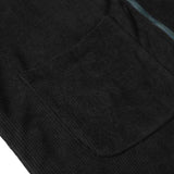 Men's Retro Color Block Loose Corduroy Patch Pocket Zip Jacket 60895116M