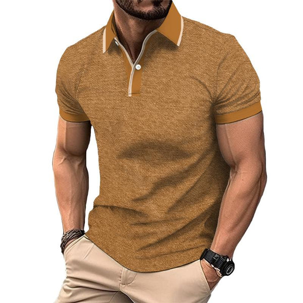 Men's Casual Printed Short Sleeve Polo Shirt 29399483TO