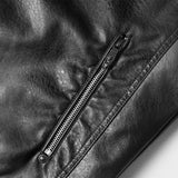 Men's Vintage Motorcycle Style Plush Warm Leather Jacket 28670585Y