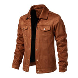 Men's Vintage Suede Lapel Single Breasted Jacket 83497407M