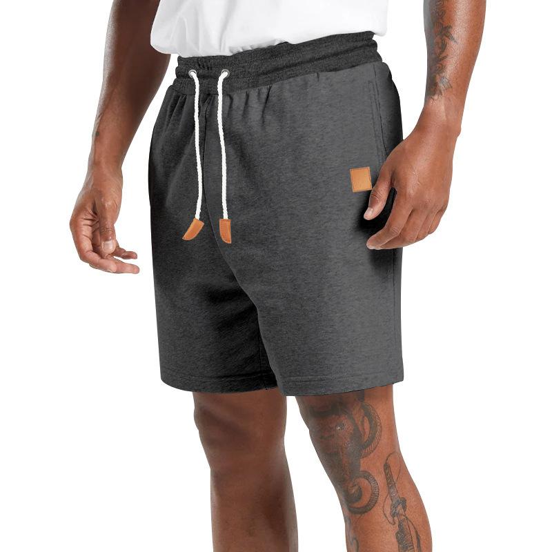 Men's Casual Solid Color Drawstring Straight Sports Shorts 55402874M