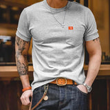 Men's Casual Solid Color Round Neck Short Sleeve T-Shirt 86754330M