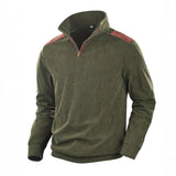 Men's Vintage Patchwork Stand Collar Sweatshirt 05452686X