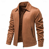 Men's Casual Simple Suede Lapel Jacket 82263531Y