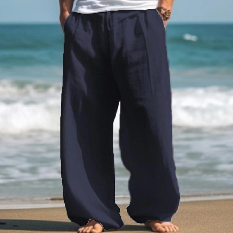 Men's Outdoor Casual Beach Solid Color Pants 37526144X