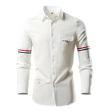 Men's Casual Elastic Lapel Long Sleeve Shirt 95565558X