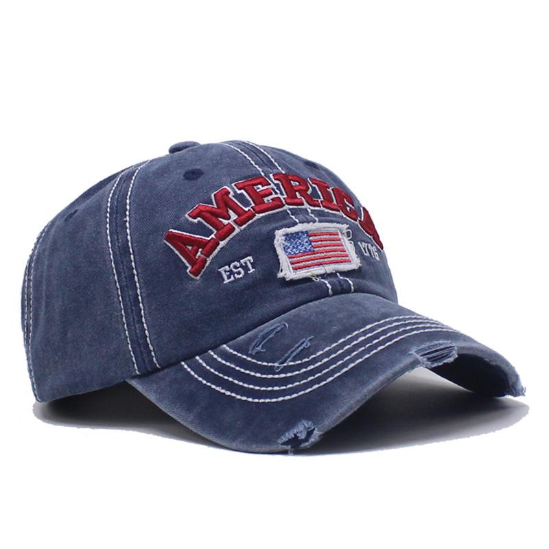 Casquette de baseball décontractée pour hommes avec imprimé drapeau américain 67410497K