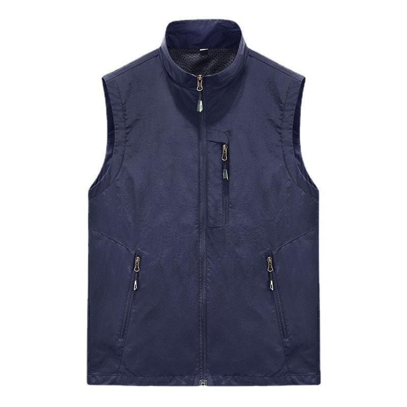 Men's Casual Outdoor Quick-drying Stand Collar Vest 85306716F