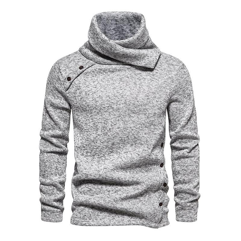 Men's Casual Pile Collar Warm Long Sleeve Pullover Sweatshirt 31492774M