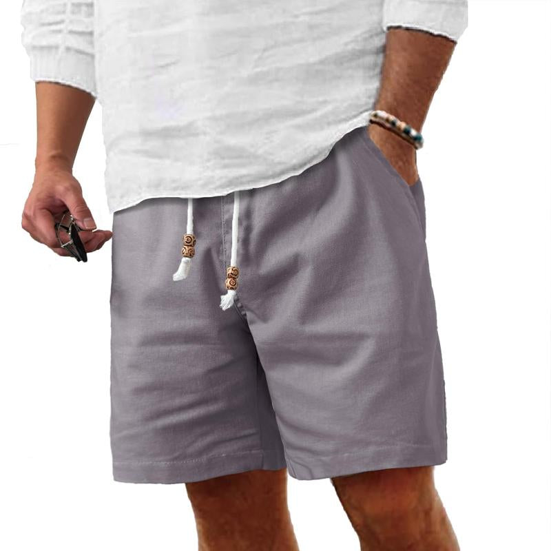 Men's Cotton And Linen Pocket Beach Shorts 16939737Y