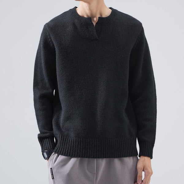 Men'S Casual Solid Color Crew Neck Pullover Sweater 26064079Y