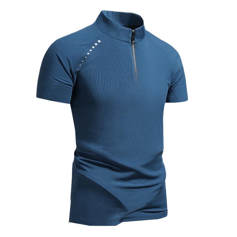 Men's Casual Quick-drying Breathable Stand-collar T-shirt 93148696X