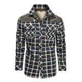 Men's Classic Casual Plaid Lapel Warm Shirt 23184504F