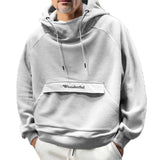 Men'S Solid Color Polar Fleece Cargo Large Pocket Hooded Sweatshirt 03034695Y