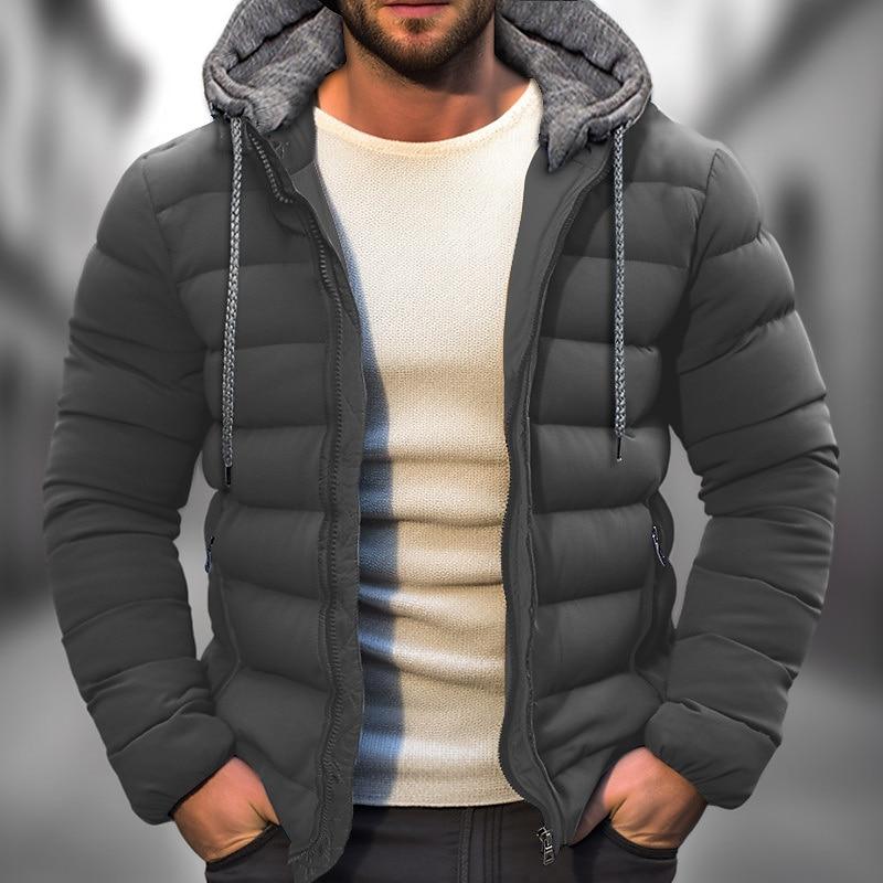 Men's Casual Hooded Long Sleeve Zipper Padded Jacket 03445570M