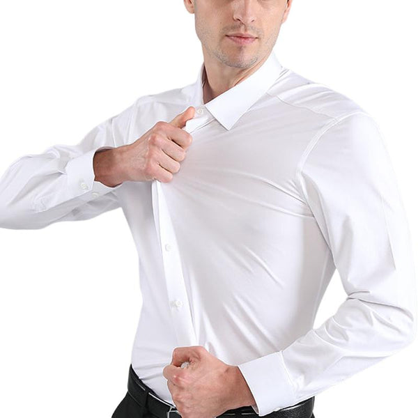 Men's High Elastic Non-iron Casual Long-sleeved Shirt 67227528X