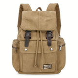 Men's Retro Outdoor Large Capacity Multi-Pocket Canvas Backpack 37317637Y