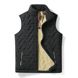 Men's Solid Color Velvet Stand Collar Zipper Vest 62333531X