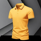 Men's Casual Cotton Lapel Short Sleeve POLO Shirt 78664375X