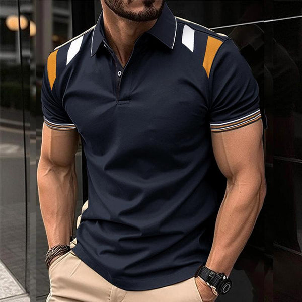 Men's Casual Color Block Short Sleeve POLO Shirt 05815993Y