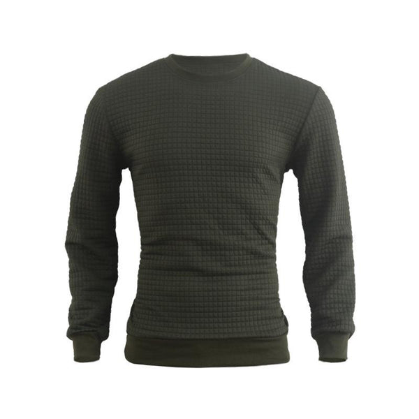 Men's Casual Crew Neck Waffle Sweater　24109627F