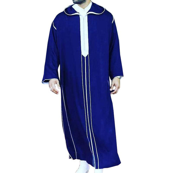 Men's Ethnic Style Hooded Long-Sleeved Loose Robe 66670688M