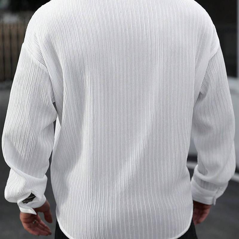 Men's Striped Textured Long Sleeve Shirt 83527530X