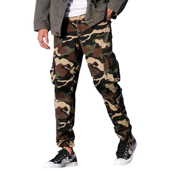 Men's Camo Loose Multi-pocket Elastic Waist Cargo Pants 74333808Z