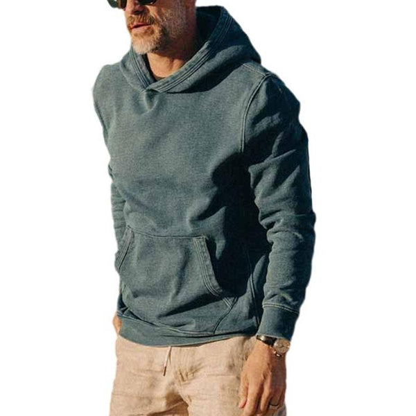 Men's Casual Solid Color Cotton Blended Loose Hoodie 59562446M