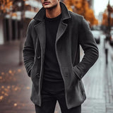 Men's Solid Color Lapel Loose Coat 60156628X