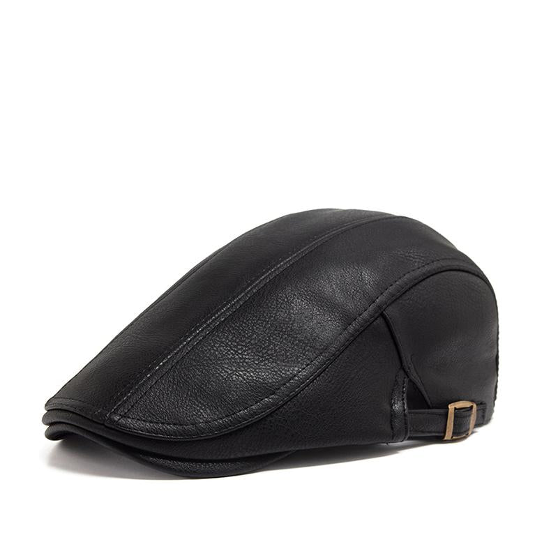 Vintage Casual Leather Beret for menn 05708606TO