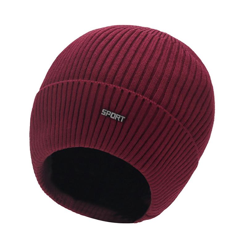 Bonnet tricoté chaud et décontracté pour homme 12207797M