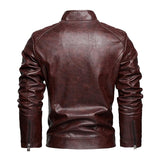 Men's American Retro Leather Motorcycle Jacket 27568455X