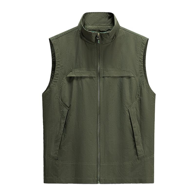 Men's Casual Outdoor Stand Collar Breathable Quick-Drying Fishing Vest 53258545M