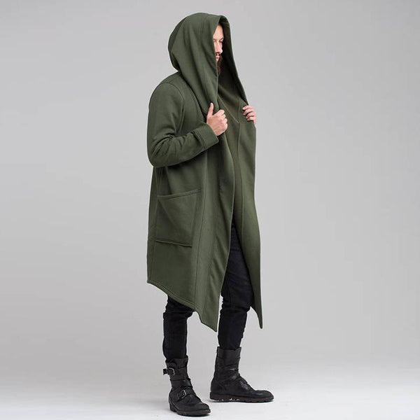 Men's Long Cardigan Cape Coat Hooded Coat 95926752U