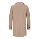 Men's Vintage Herringbone Double-breasted Mid-length Coat 15425818X