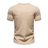 Men's Casual Cotton Blended Round Neck Patch Pocket Short Sleeve T-Shirt 18070636M