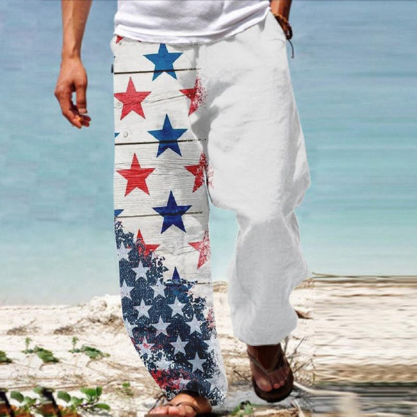 Men's Casual Flag Print Independence Day Loose Pants 47990363M