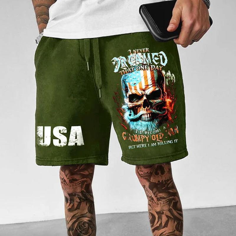 Pantaloni casual a cinque punti larghi e resistenti all'usura da uomo, con stampa sportiva, 43208745X