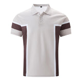 Men's Casual Printed Lapel Color Block POLO Shirt 37971675X