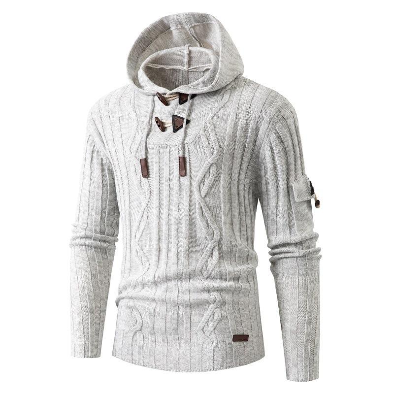 Sweat à capuche en tricot à manches longues pour hommes, coupe slim 29783754U