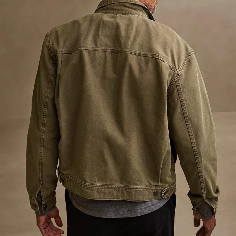 Chaqueta vaquera clásica vintage de manga larga con solapa y botonadura sencilla para hombre 73870186M