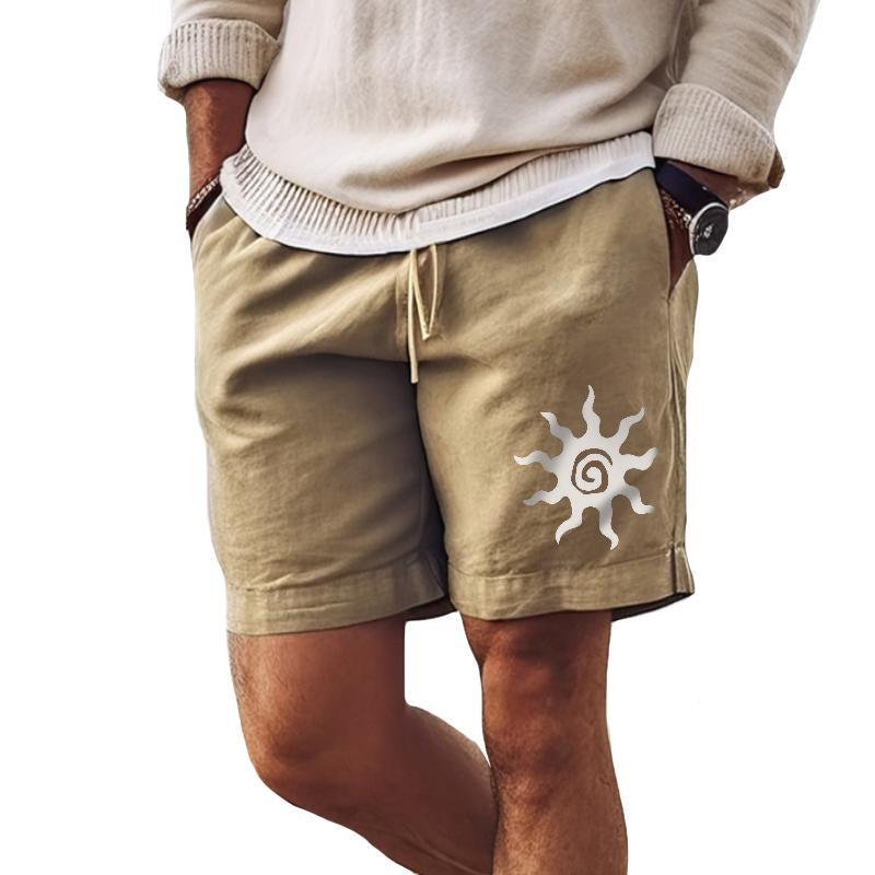 Men's Vintage Sun Totem Drawstring Shorts 58135063TO