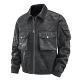 Men's Versatile Lapel  Bomber Jacket 81217854U