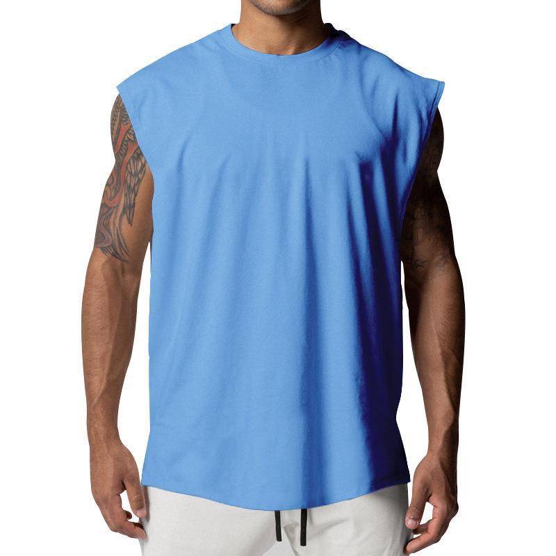 Camiseta deportiva sin mangas holgada lisa para hombre 03482386Z